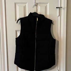 Talbots Midnight Puffer Vest with Metallic Zipper- Size Small